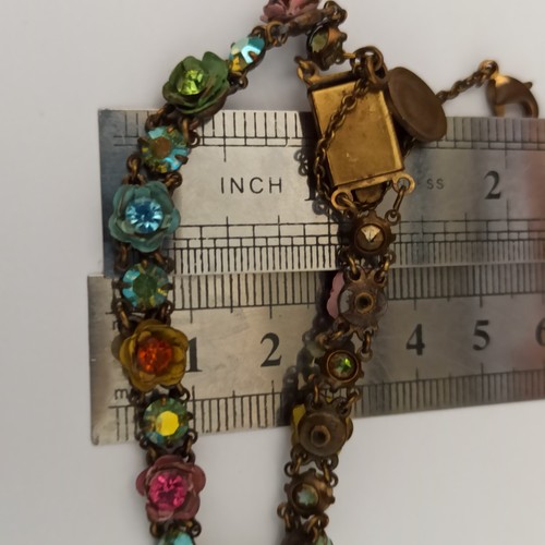 Michal Negrin Bracelet Roses Colorful 3D Enamel AB Crystals Shabby Sick Romantic - Picture 21 of 22