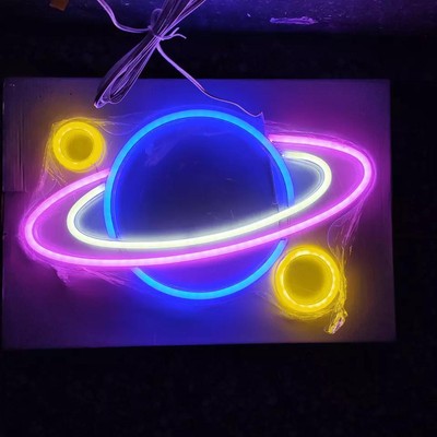 Neon LED Schild Planet Licht Wand Deko Lampe Gaming Setup Leuchte Nachtlicht