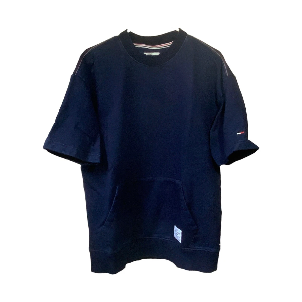 Tommy Hilfiger Denim Mens Medium Dark Blue Short Sleeve Sweatshirt With Pocket
