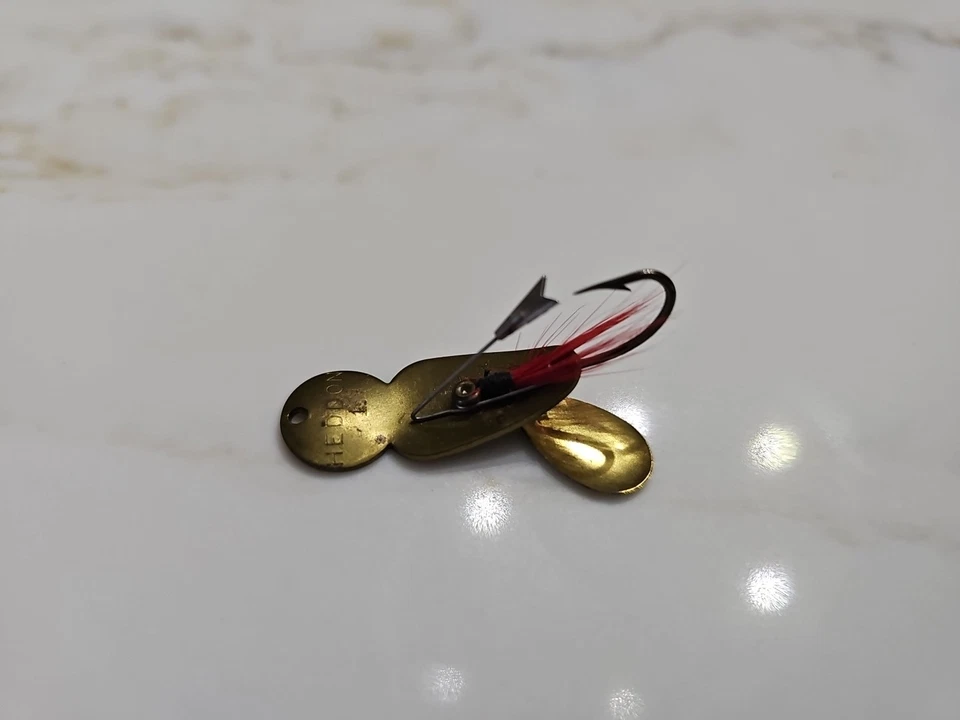 Lote de 3 señuelos de cuchara vintage HEDDON con pluma roja y cuchara Thomas Cyclone Foto 3 de 4