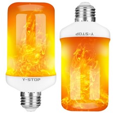 LED Flame Light Bulbs, Upgraded 4 Modes Fire Light Bulb with Upside Down Effe...
