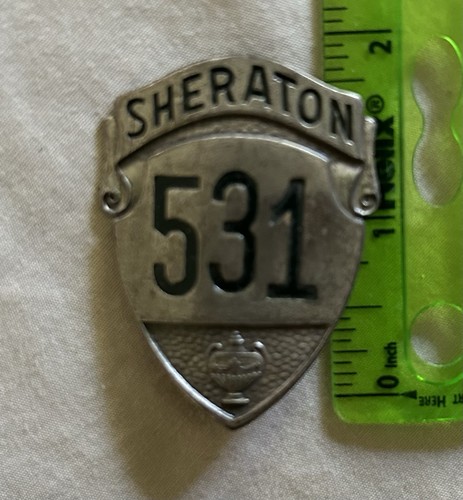 Vintage Sheraton Hotel Employee Pin Badge Shield #531