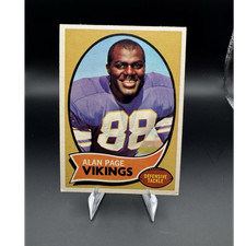 Topps 1970 Alan Page #59 Rookie Minnesota Vikings NFL Football Card. rookie card picture