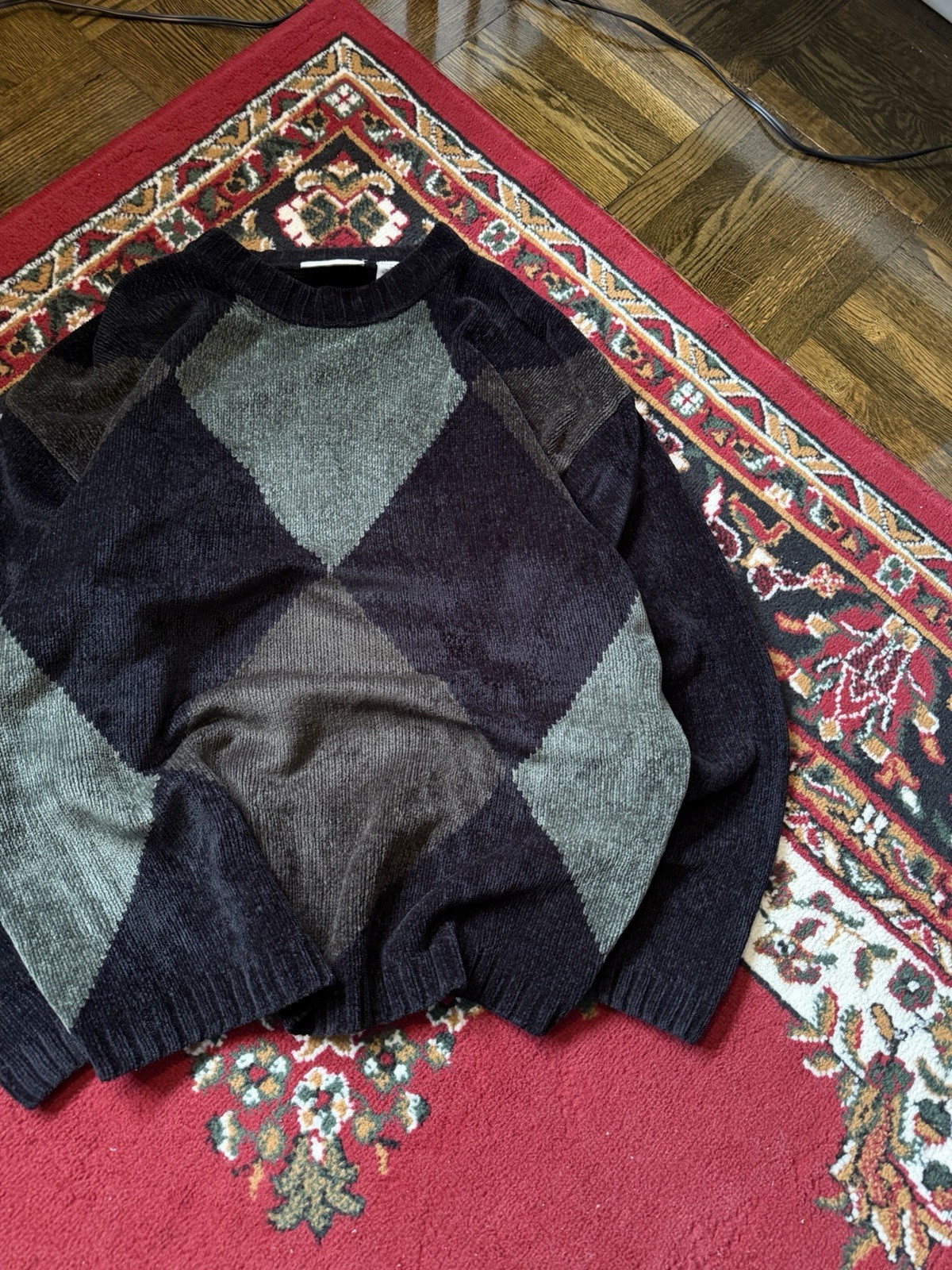 90s Vintage Modern Elements Argyle Pattern Sweate… - image 3