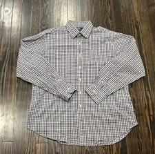 Polo Ralph Lauren Curham Shirt Men s 17.5 / 36 Classic Plaid Blue Purple Cotton