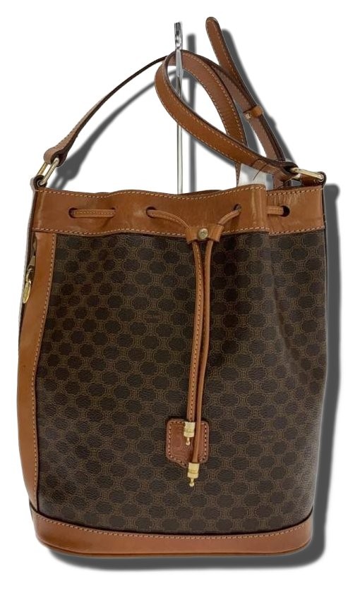 CELINE Macadam Pattern Drawstring Shoulder Bag 20… - image 1