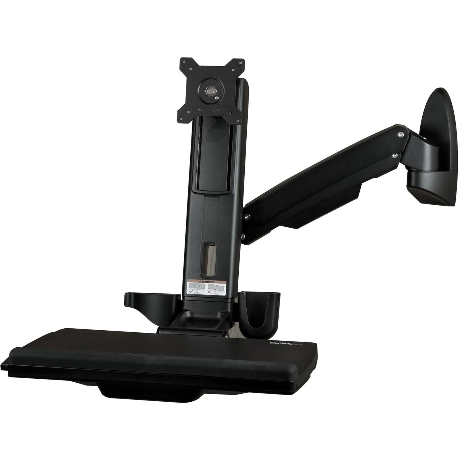 StarTech WALLSTS1 Wall Mounted Sit Stand Desk - Black