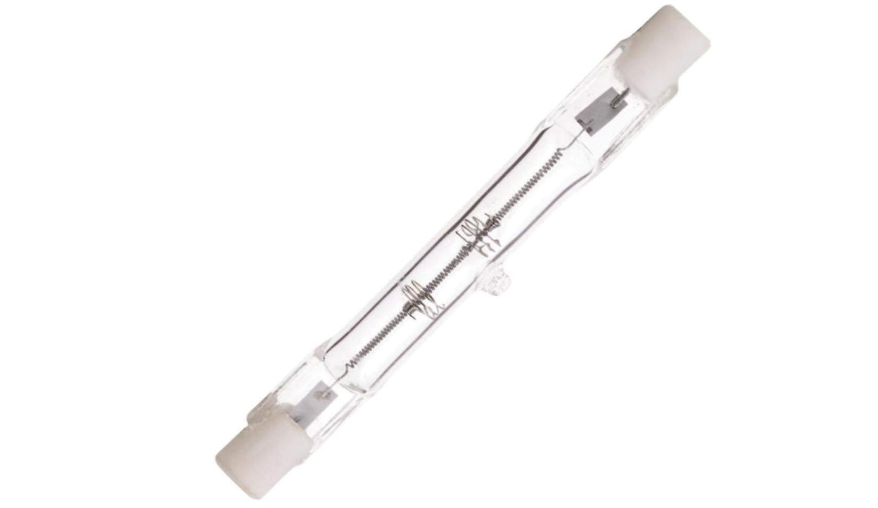 Satco S3146 100 Watt 1650 Lumens T3 Halogen Double Ended R7S Base 120 Volt Clear