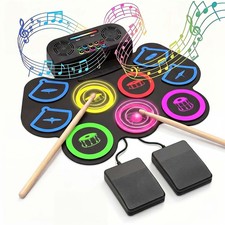 Electronic Drum Pad with Dual Speakers, 9 Pad Electric Drum Set for Kids
