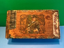 Antique Wood ROBIN HOOD Club House Cigar Box Henry Clay Tax Stamp Scarce