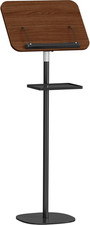 Lectern Podium Stand with Storage Tray, Height Adjustable Lectern Stand Mobile P