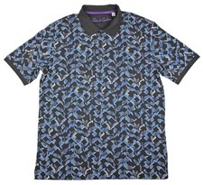Robert Graham Mens Polo Shirt M Altman Short Sleeve Pullover Classic Fit Blue 98