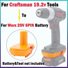 Adapter For Worx 20V 6PIN Battery to Fits for Craftsman 19.2V Series Power Tools