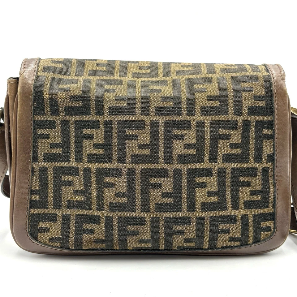 Authentic Fendi Zucca Pattern Shoulder Bag Canvas leather Crossbody Bag 2Y1731 - Image 3 of 4