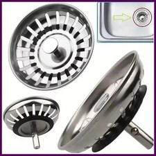 2x Kitchen Sink Strainer Replacement Waste Plug Drainer Basin Drain FilterSteel