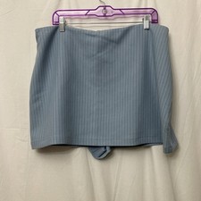 NWT Abercrombie Fitch The A F Scarlett Mini Skort in Blue w/Pinstripes - SZ XL