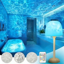 16 Color Changing Waterproof Ocean Wave Projector Lamp Bathroom Shower Spa
