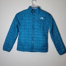 The North Face Girls' Thermoball Eco Insulated Puffer Jacket Size M 10 Teal Full