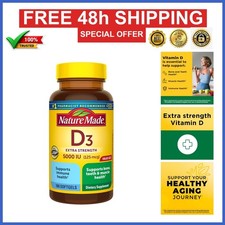 Nature Made Vitamin D3 5000 IU Softgels, 180 Count, Bone Immune Support