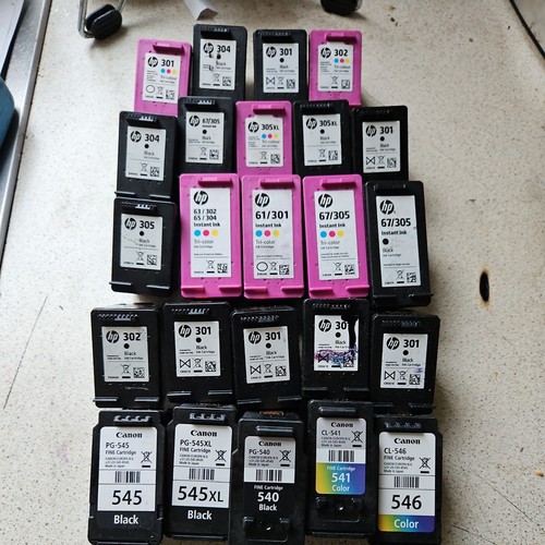 24 Empty Ink Cartridges Mixed