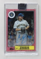 2022 Clearly Authentic 1987 Topps Baseball Red /50 Corbin Burnes Auto lz7