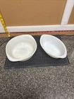 2 Vintage GLASSBAKE White Milk Glass 2QT & 1QT Baking Dish J514 & J-235 No Lids
