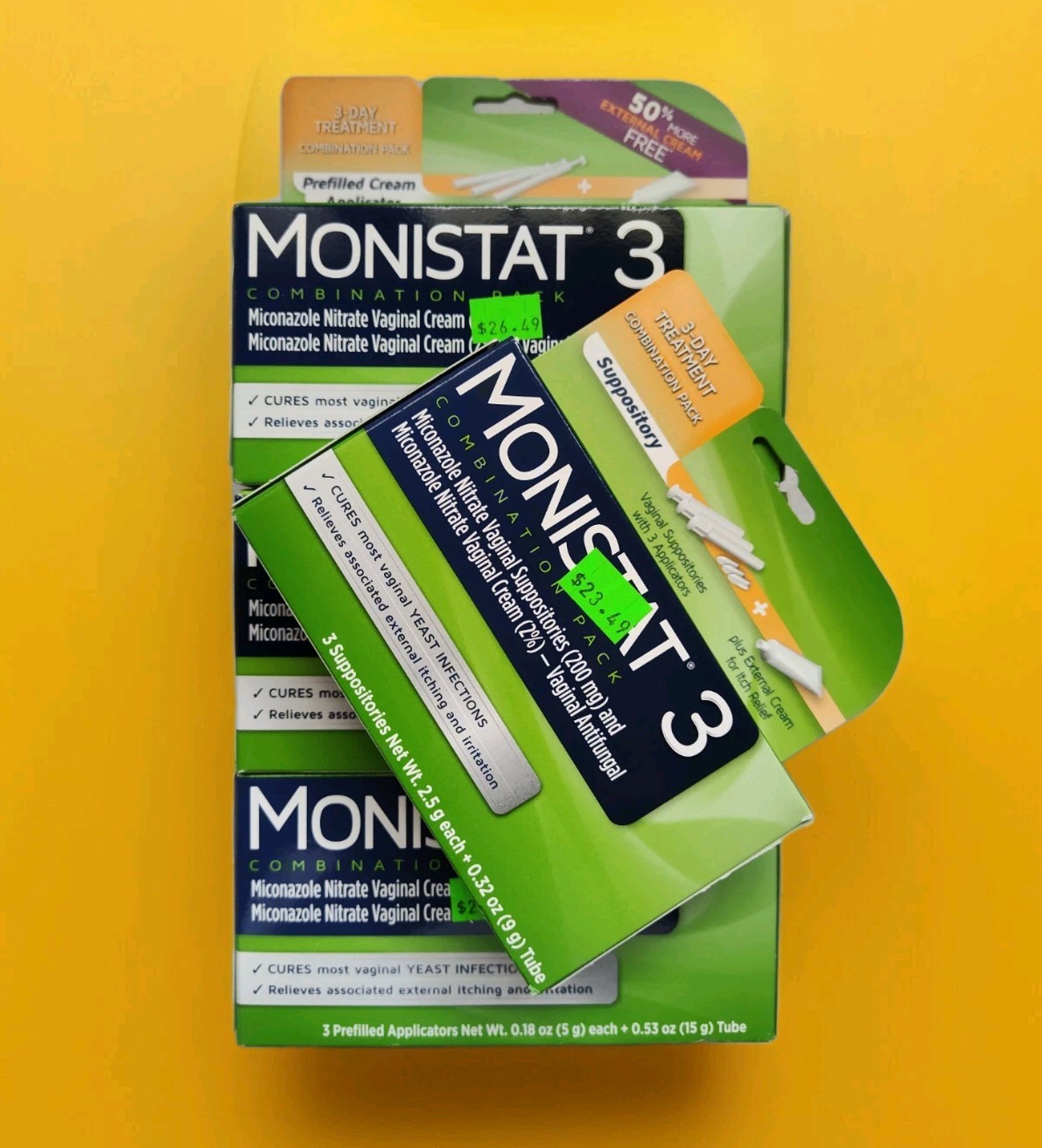 (4-Pack)🏵️Monistat 3 Lot | Suppositories & Pre-filled Applicators | Vaginal 