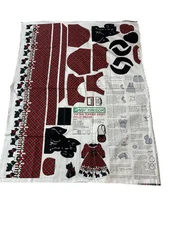 Rare Vintage Daisy Kingdom Tartan Terrier Doll Dress Purse Fabric Panel Cut Sew