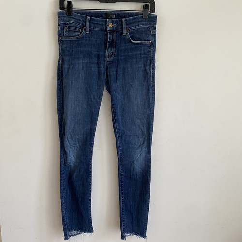 Mother The Looker Crop Here Kitty Kitty Denim Jeans Gr. 27 Saum Low Rise Stretch