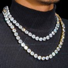 Used-10mm-8.5+22in 5A Zircon Tennis Chain Bracelet Necklace 316L Stainless Steel — photo 6