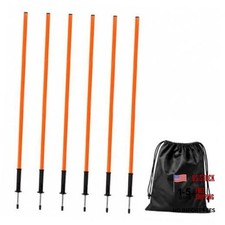 5FT Agility Training Poles, Adjustable Speed and Agility Training 6 Orange