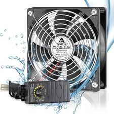 120mm Waterproof Fan with Speed Controller, IP67 12V Computer Fan with AC Plu...