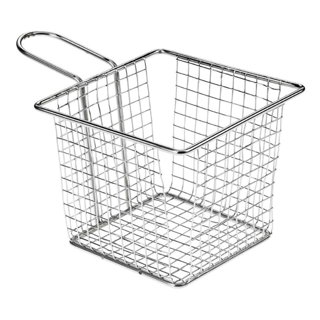 Cesta para - Adhesivo Sartén. en Acero 13x13x10 CM Leone Patatas Fritas