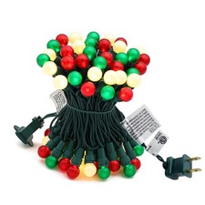 Red White Green Christmas Lights G15 70LED Globe String Lights Plug In