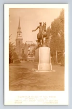 RPPC Paul Revere Equestrian Statue Christ Church Old North Boston MA Postcard