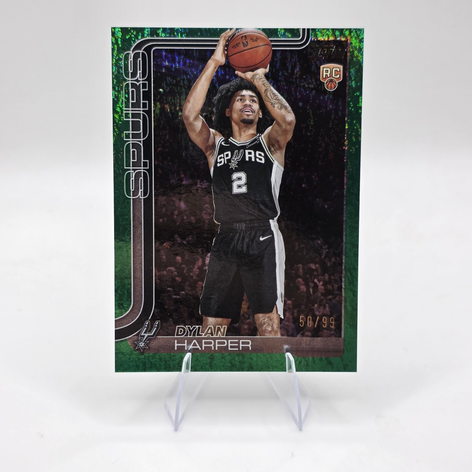 2025-26 Topps Dylan Harper #202 Green Holofoil /99 RC San Antonio Spurs