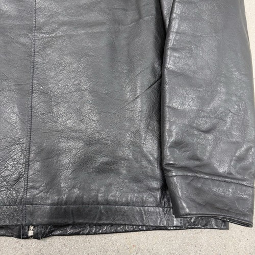 Vintage Gap Y2K Leather Jacket Mens Size Large Black - Picture 9 of 9