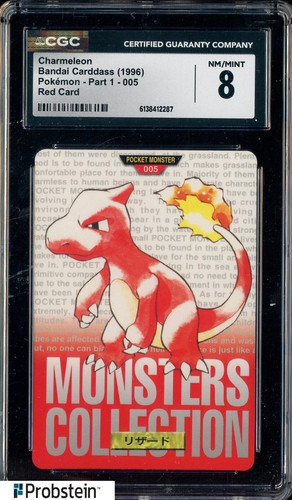 1996 VINTAGE Pokemon Bandai Carddass Red Card Charmeleon CGC 8 NM-MT