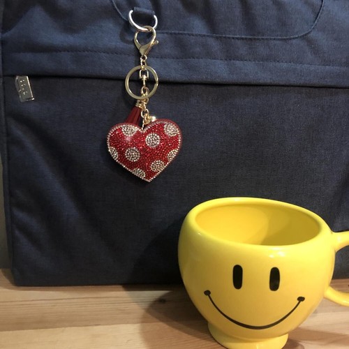 Popfizzy Polka Dot Heart Keychain, Purse Charm, Valentine's Day Gift for Her - Picture 9 of 9
