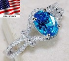 2CT  Aquamarine 925 Sterling Silver Ring Jewelry Sz 7 L1-5 — photo 2