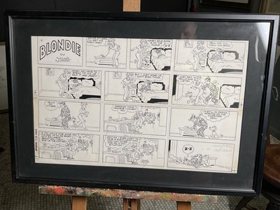 Original Blondie Comic Strip Art   Young & Drake Signed  