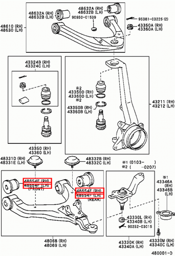 Genuine Toyota Prado VZJ95 VZJ90 Tacoma RZN161 Front Lower Control Arm Bush Kit - Picture 6 of 11