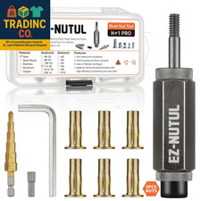 Multi-Grip Rivet Nut Installation Tool Set Pre-Bulbed Shank Flat Head Threaded I