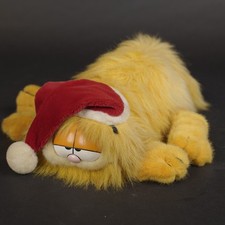 VINTAGE Dakin Garfield Plush Blow Dry Santa 11" Fluffy Long Hair 1981 very RARE 