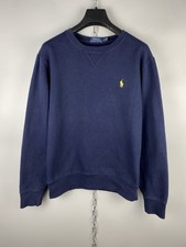 Polo Ralph Lauren Mens Cotton Navy Blue Crew Sweatshirt Jumper Size S