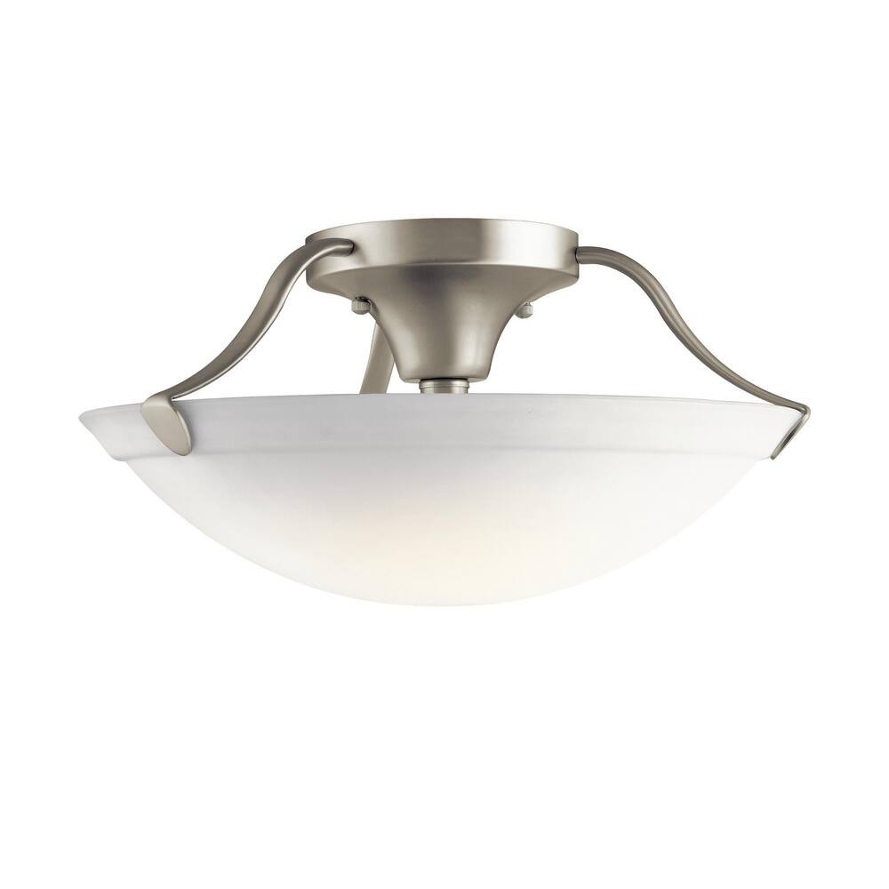 Kichler 3627NI 15-in Brushed Nickel Transitional Incandescent Semi-flush Mount
