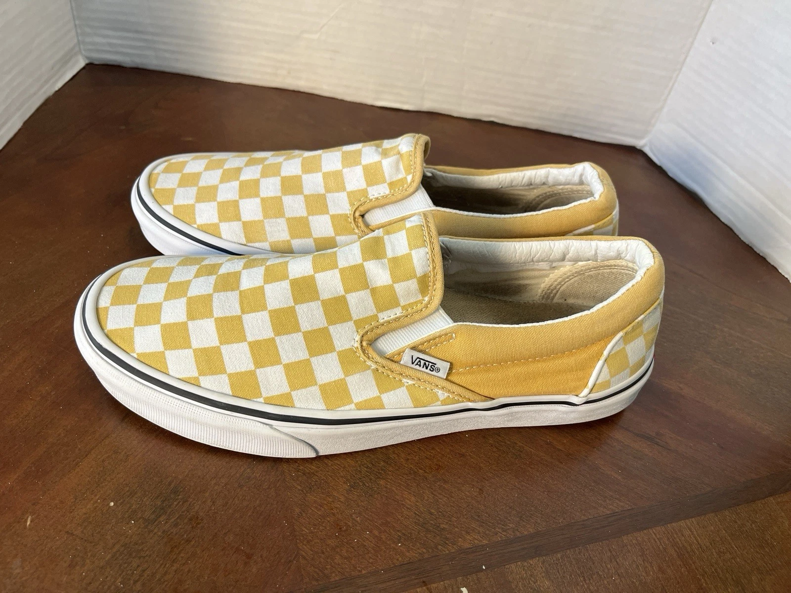 Vans Slip On Scacchiera Giallo Taglia 10 Donna Uomo 8 5