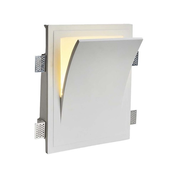 Wandeinbauleuchte Wandlampe Flurleuchte Wohnzimmer Quadratisch Weiß Gips L31,5Cm-image