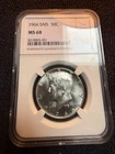 1966 50c NGC MS68 SMS Kennedy Half Dollar 40% Silver Special Mint Set Type
