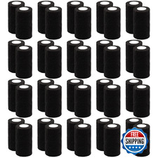 BQTQ 40 Rolls Self Adhesive Bandage Wrap 4 Inch Black Self Adherent Tape